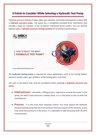 hydraulic pressure testing of tubes pipes