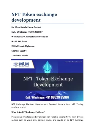 nft token exchange development