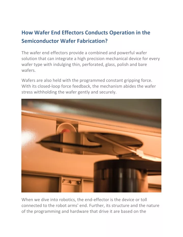 how wafer end effectors conducts operation