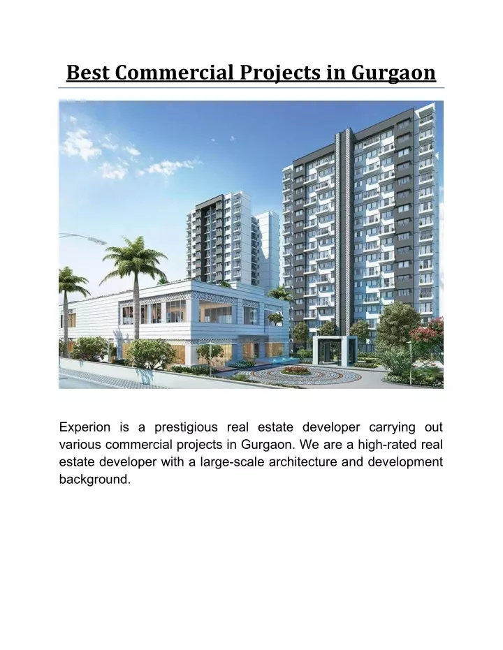 best commercial projects in gurgaon