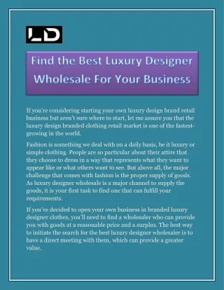 Best luxury designer wholesale