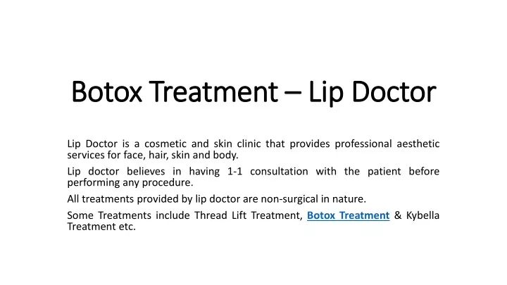 botox treatment lip doctor