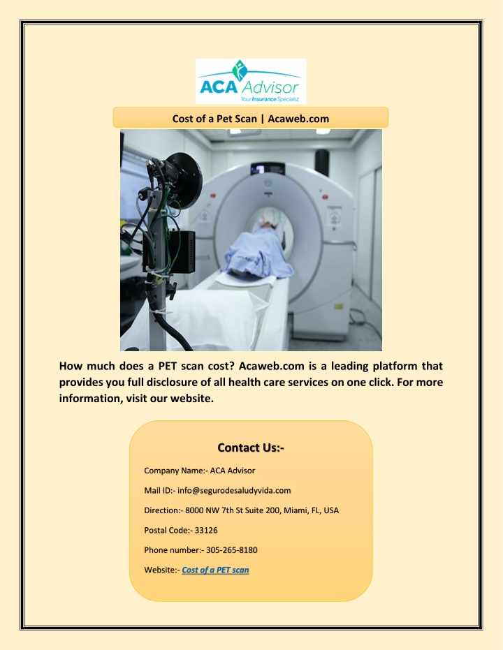 cost of a pet scan acaweb com