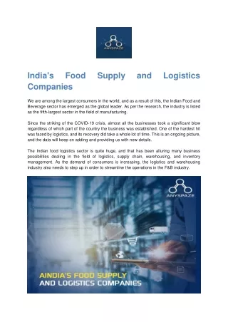 Everything You Need to Know About India's Food Supply and Logistics Companies