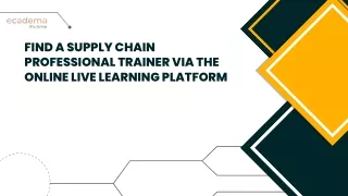 find a supply chain professional trainer
