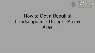 how to get a beautiful landscape in a drought