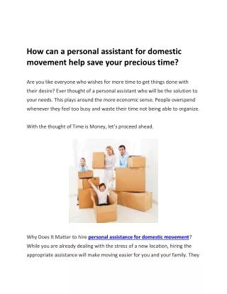 how can a personal assistant for domestic