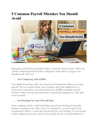 5 common payroll mistakes you should avoid