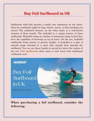 Buy foil surfboard UK