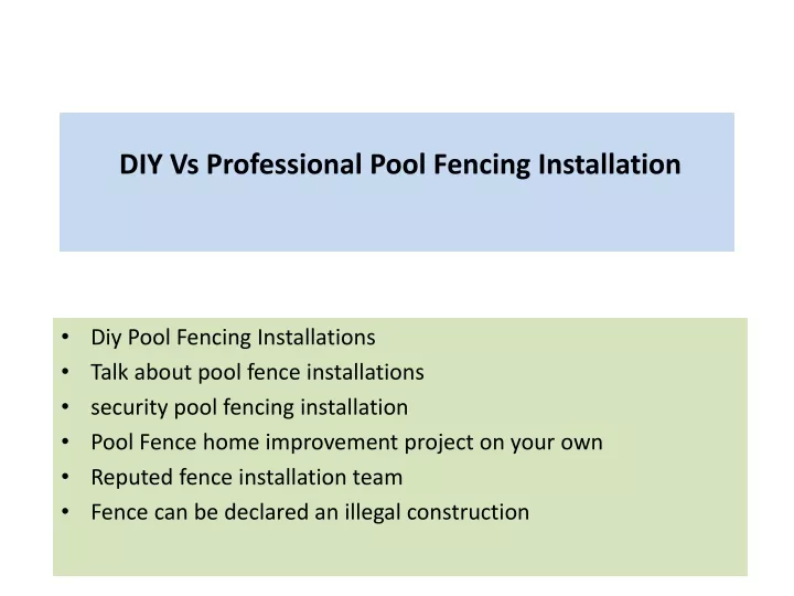 diy vs professional pool fencing installation