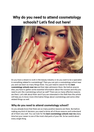 Why do you need to attend cosmetology schools_ Let’s find out here!