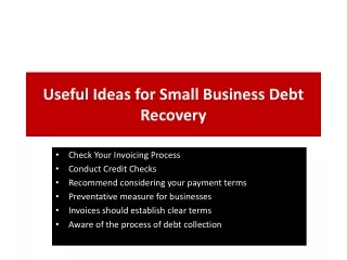 useful ideas for small business debt recovery