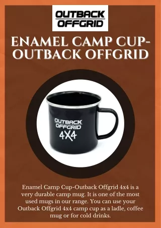 Black Stainless Steel Enamel Camp Cup at Outback Offgrid