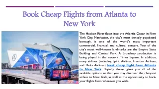 Book Cheap Flights from Atlanta to New York