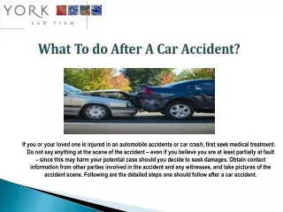 What To do After Car Accident - Accident Lawyer in Sacramento York Law Firm USA