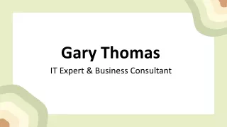 Gary Thomas - Experienced Professional From Cincinnati