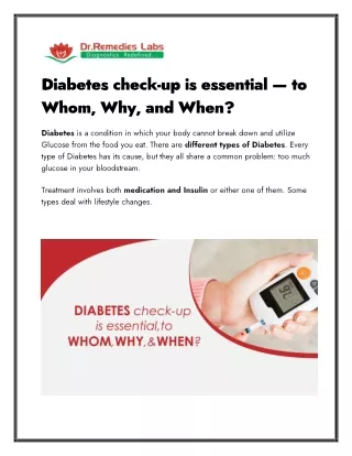 diabetes check up is essential to whom