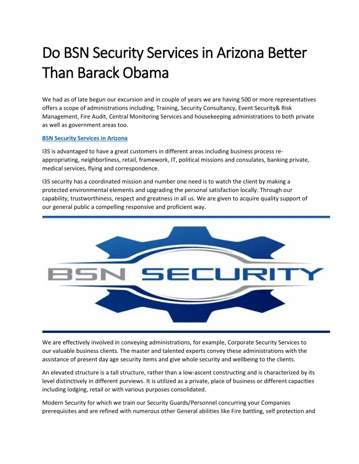 do bsn security services in arizona better