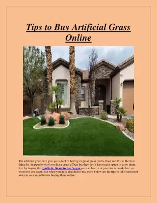 Tips to Buy Artificial Grass Online