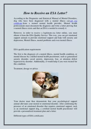 how to receive an esa letter