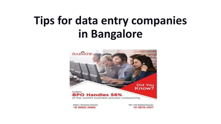 tips for data entry companies in bangalore