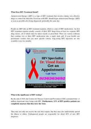 HIV Treatment Consult Dr. Vinod Raina