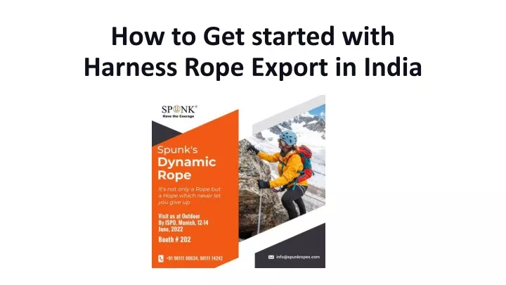 how to get started with harness rope export in india