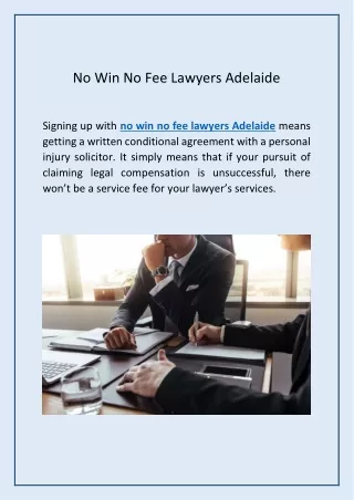 No Win No Fee Lawyers Adelaide