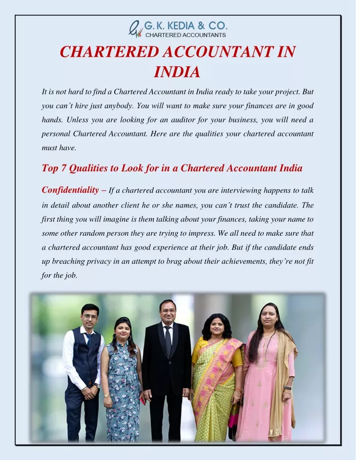 Chartered Accountant List In India 