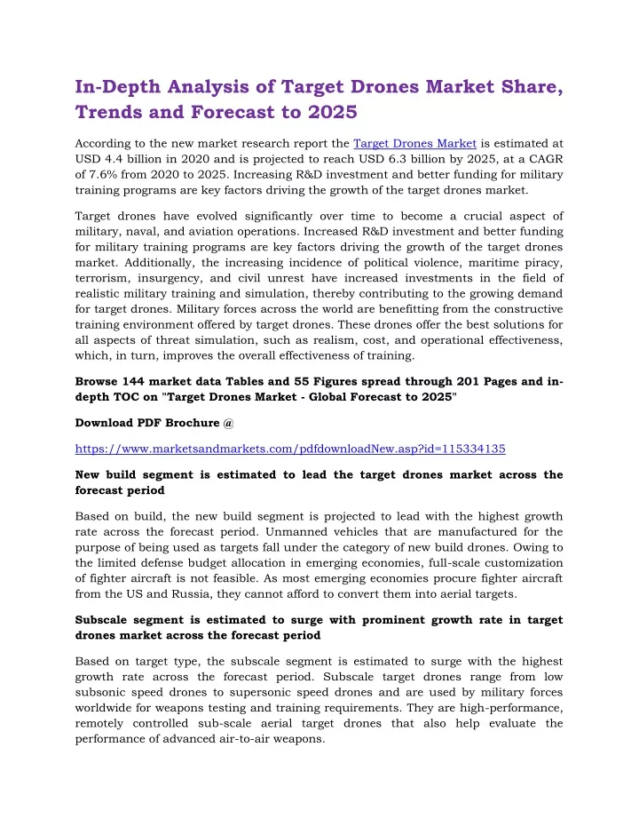 in depth analysis of target drones market share