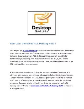Install AOL Desktop Gold download