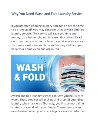 Why You Need Wash and Fold Laundry Service-converted