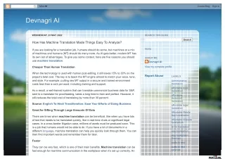 How Has Machine Translation Made Things Easy To Analyze