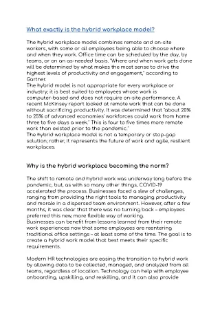 what exactly is the hybrid workplace model