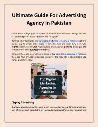 Ultimate Guide For Advertising Agency In Pakistan