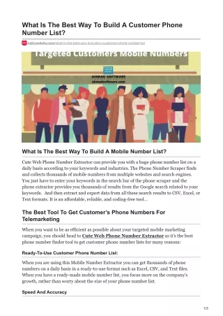 what is the best way to build a customer phone