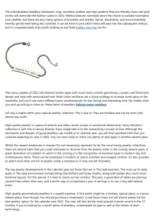 the individualized jewellery necklaces rings