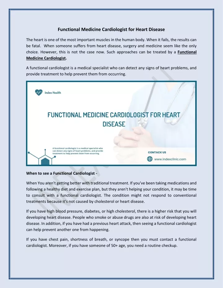 functional medicine cardiologist for heart disease