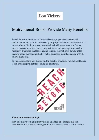 Motivational Books Provide Many Benefits