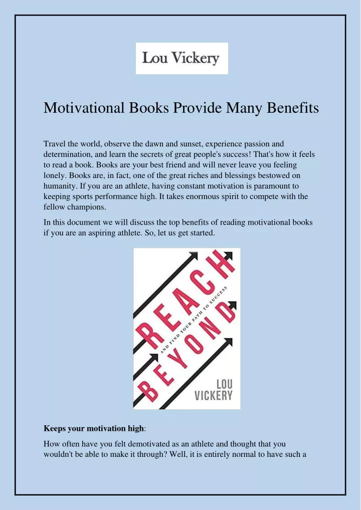 motivational books provide many benefits travel