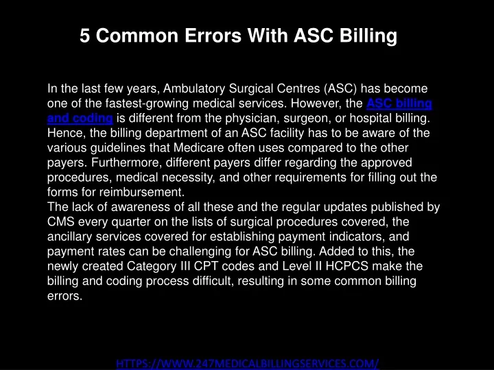 5 common errors with asc billing