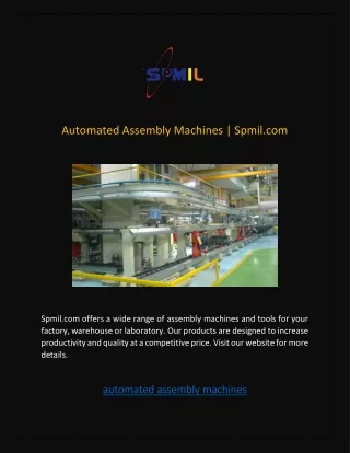 Automated Assembly MachinesAutomated Assembly Machines  Spmil
