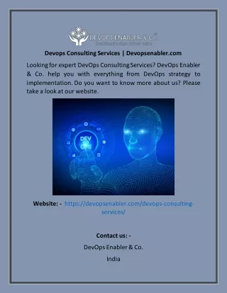 Devops Consulting Services  Devopsenabler
