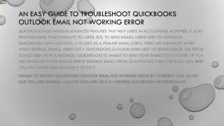 an easy guide to troubleshoot quickbooks outlook email not working error
