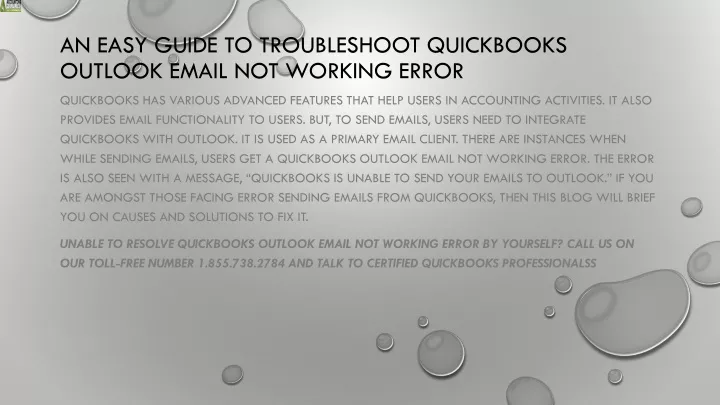 an easy guide to troubleshoot quickbooks outlook email not working error