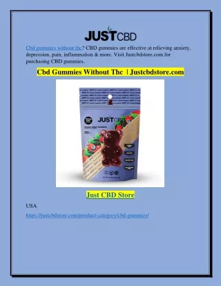 Cbd Gummies Without Thc  | Justcbdstore.com
