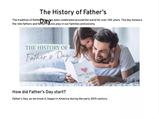 The History of Father’s Day