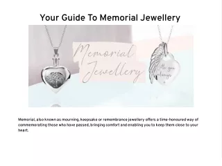 Your Guide To Memorial Jewellery
