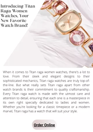 Introducing Titan Raga Women Watches, Your New Favorite Watch Brand!