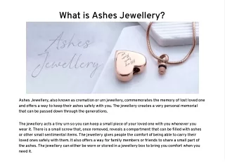 What is Ashes Jewellery?